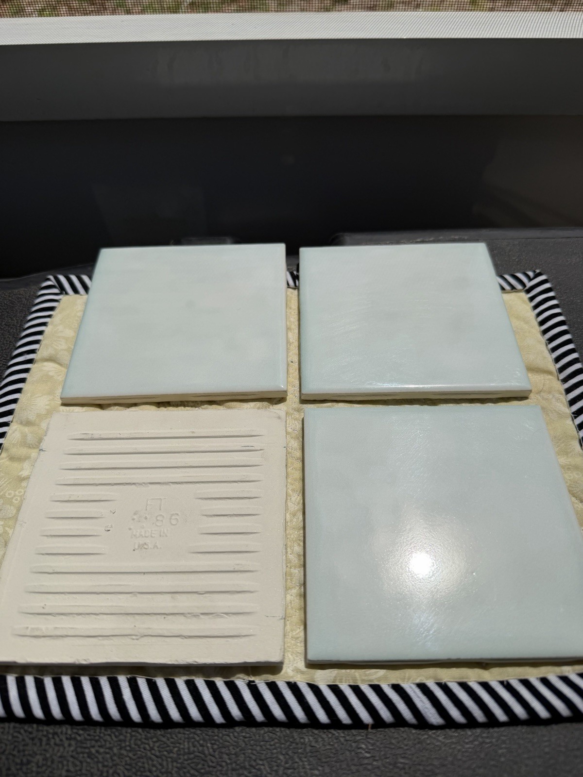 Vintage Light Green Ceramic Tile by Florida Tile 4 and 3/8″ inches