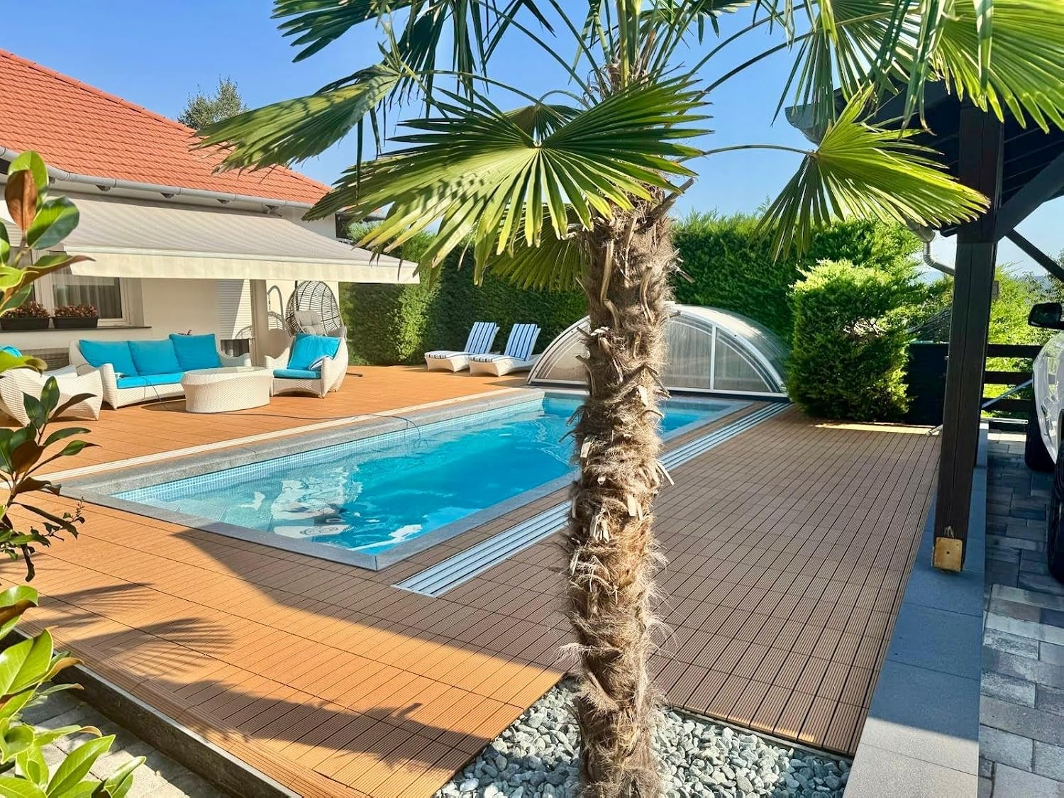 Interlocking Deck Tiles – 1 WPC Tile – Premium Composite Wood Outdoor Flooring T