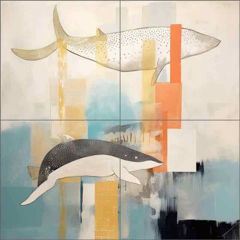 Whale Tile Backsplash Irena Orlov Sea Life Art Ceramic Mural OB-ORL23871
