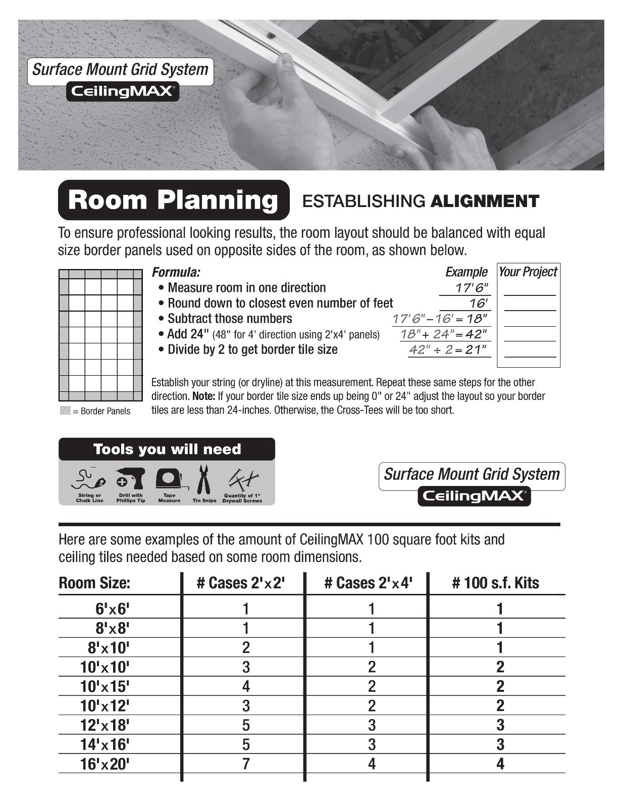 CeilingMAX 100 sq. ft. Surface Mount Grid Kit