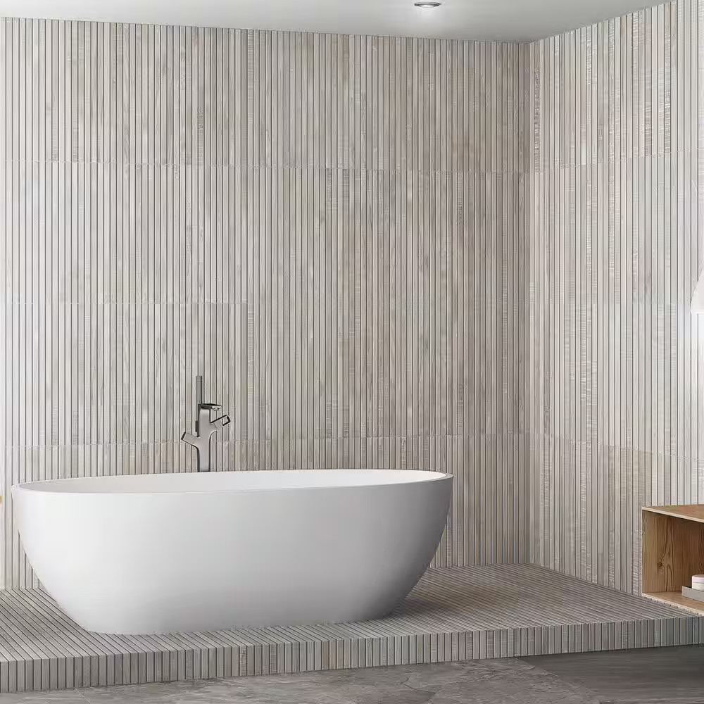 Montgomery Ribbon Gray 24 In. X 48 In. Matte Porcelain Floor and Wall Tile (15.4