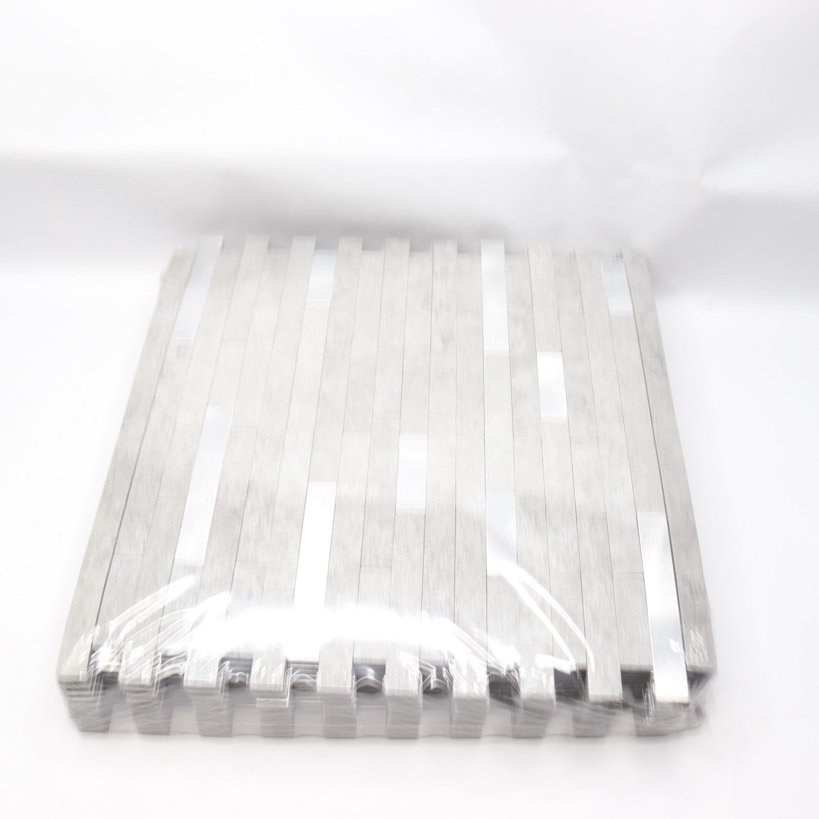 (12-Pk) Tic Tac Tiles Metallic Peel and Stick Tiles Silver Gray 11.5″ x 11.75″
