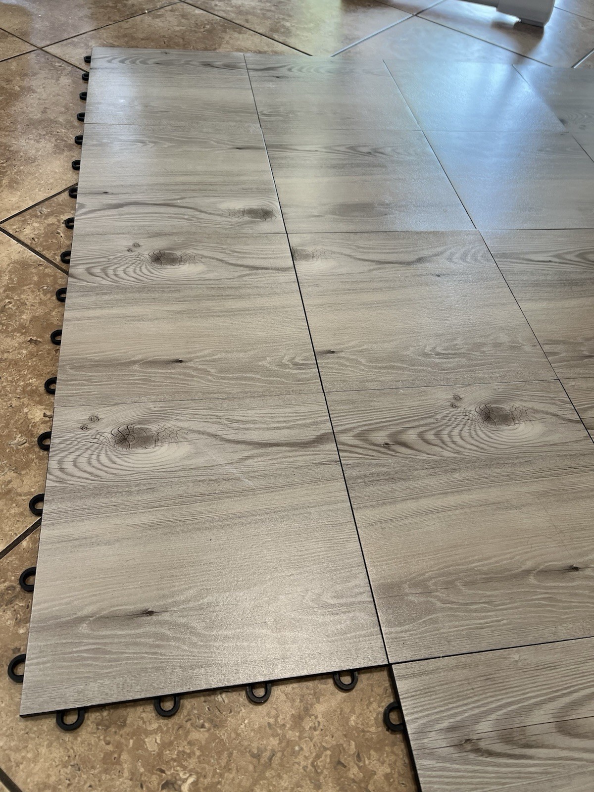 Dance Floor Tiles, Beachwood 12 x 12 in 28 Piece Interlocking Dance Flooring 7×4