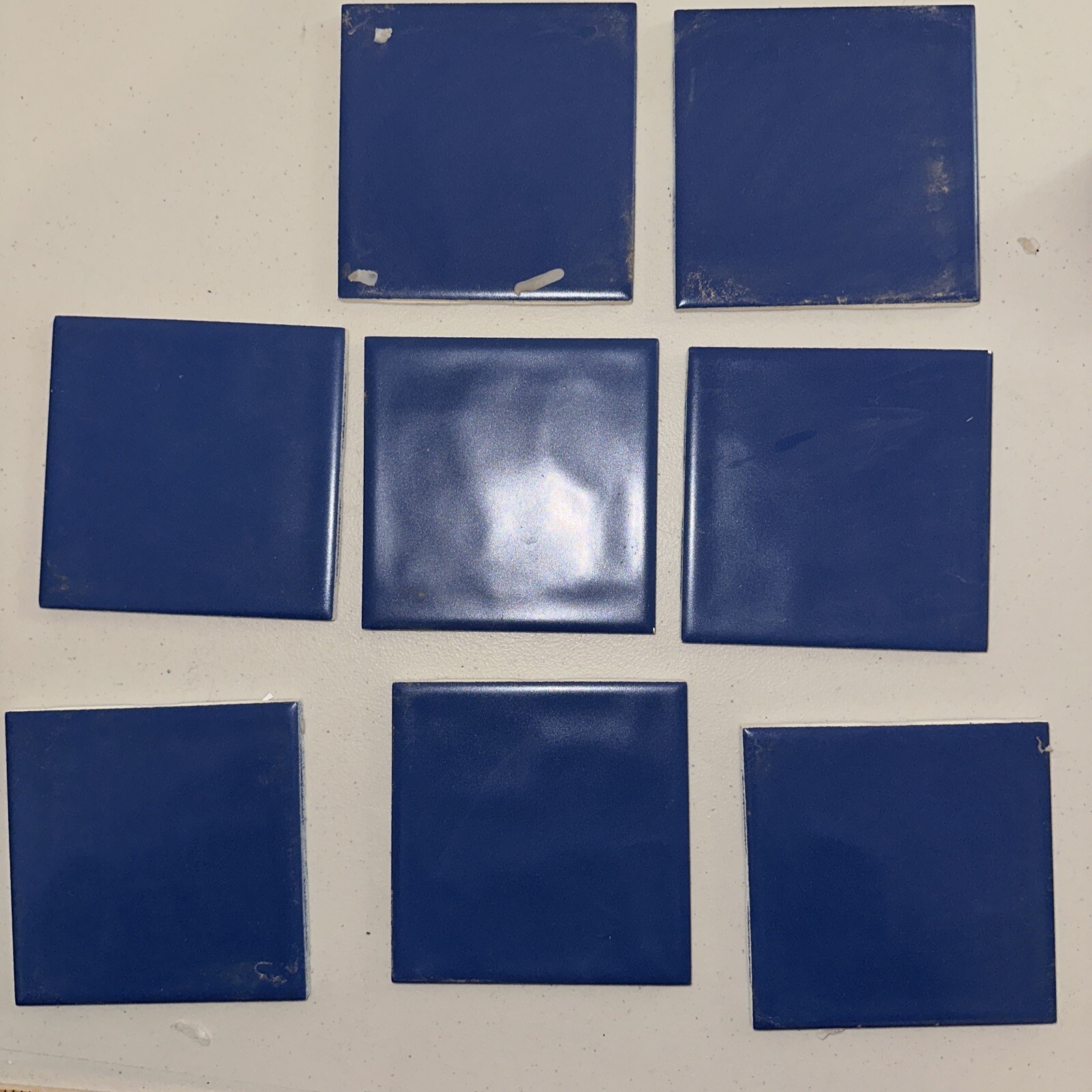 Tiles 8 blue glase 4 3/8” Made In USA