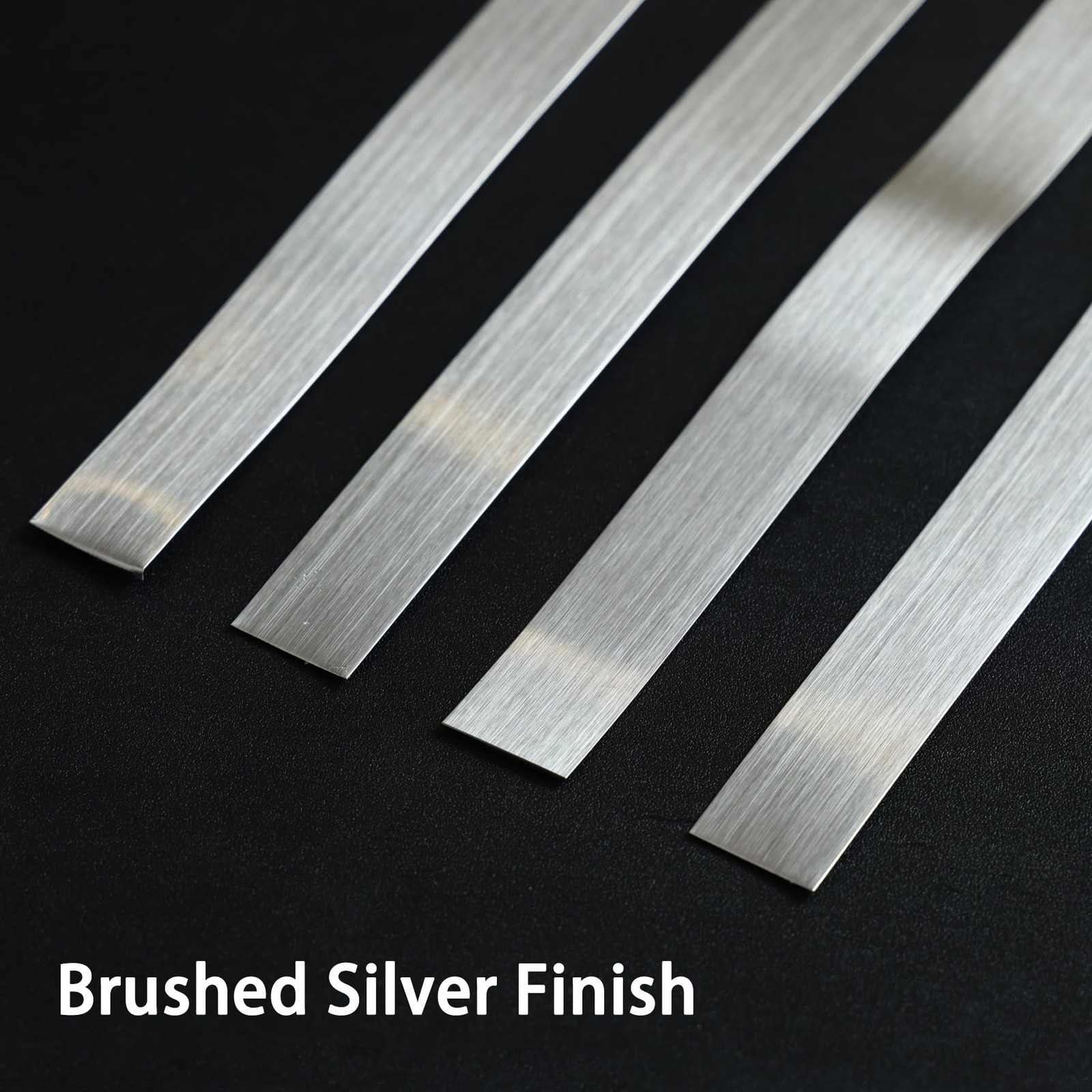 16.4 ft x 0.8 in Brushed Metal Trim Peel and Stick Stainless Steel Wall Molding