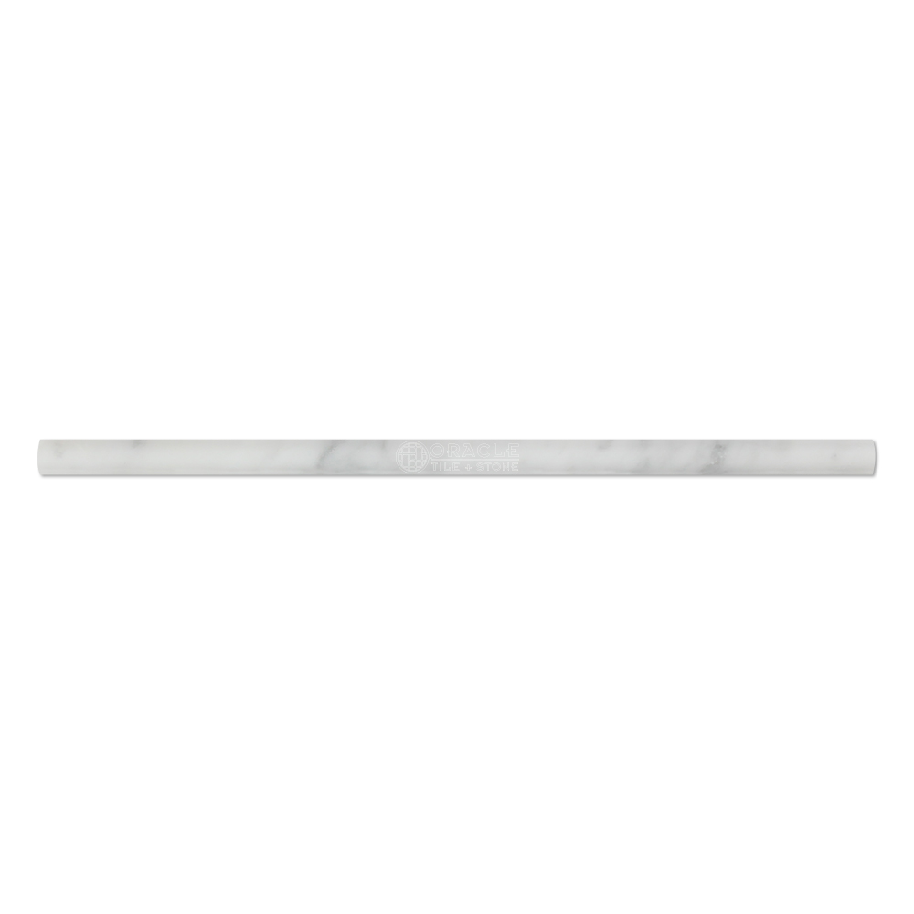 Carrara White Italian (Bianco Carrara) Marble 1/2 X 12 Pencil Liner Trim Molding