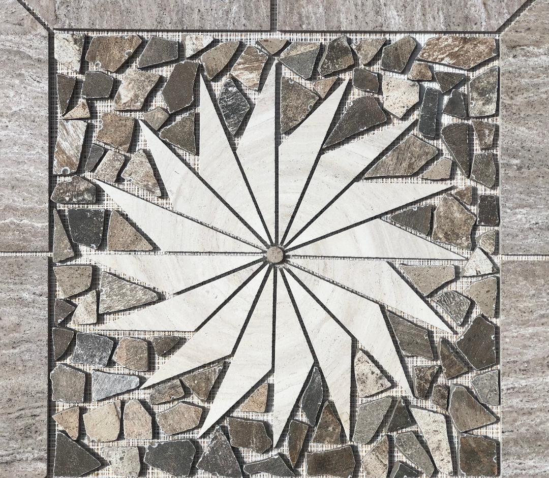 44 5/8″ x 44 5/8″ Tile Medallion Deco – Daltile Articulo and Porada tile series