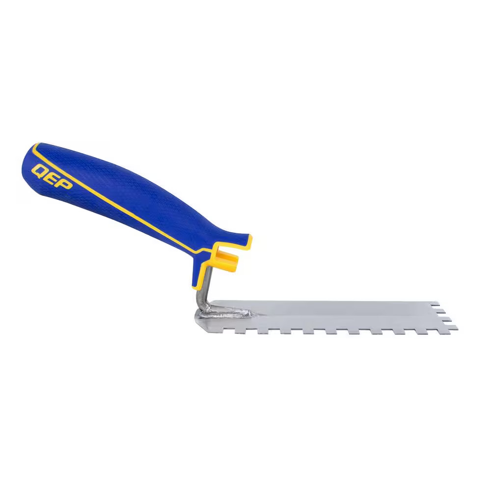 1/4 In. X 1/4 In. X 1/4 In. Comfort Grip Square-Notch Margin Flooring Trowel wit