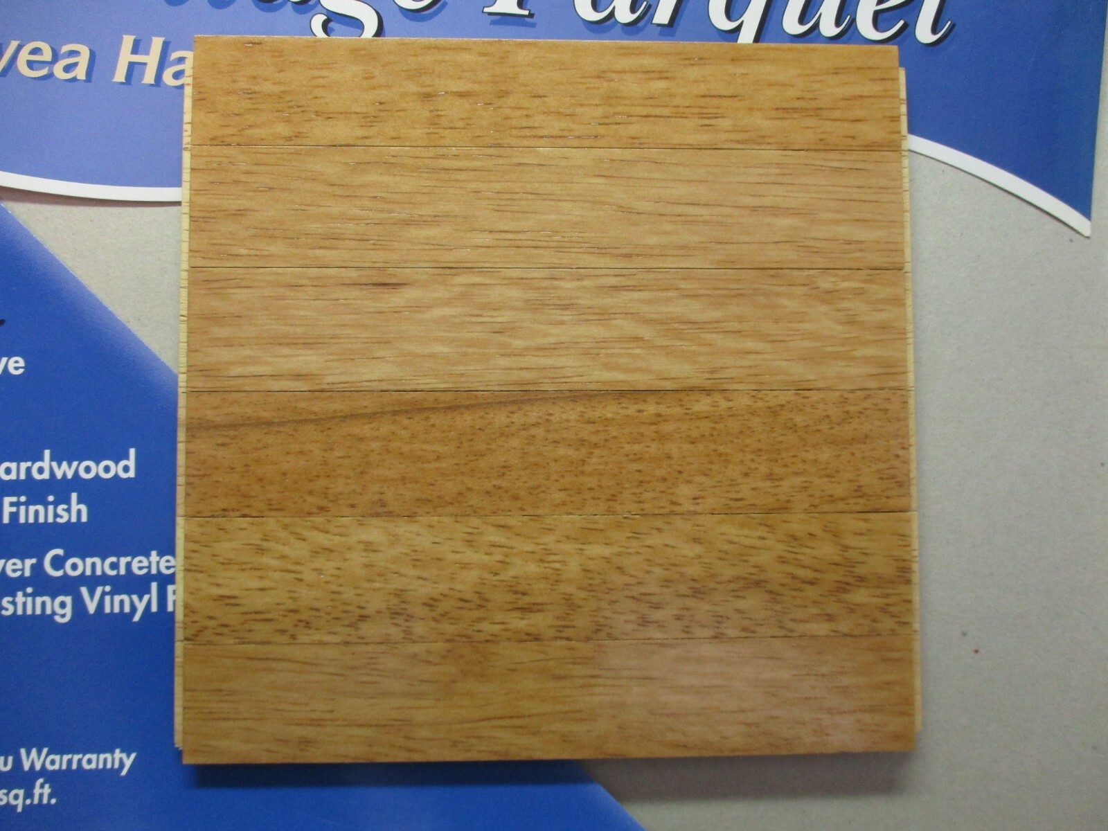 (1) 6″ x 6″Sq. Heritage Parquet Chestnut 53578 Hevea Wood 6 Finger Strip 112-200