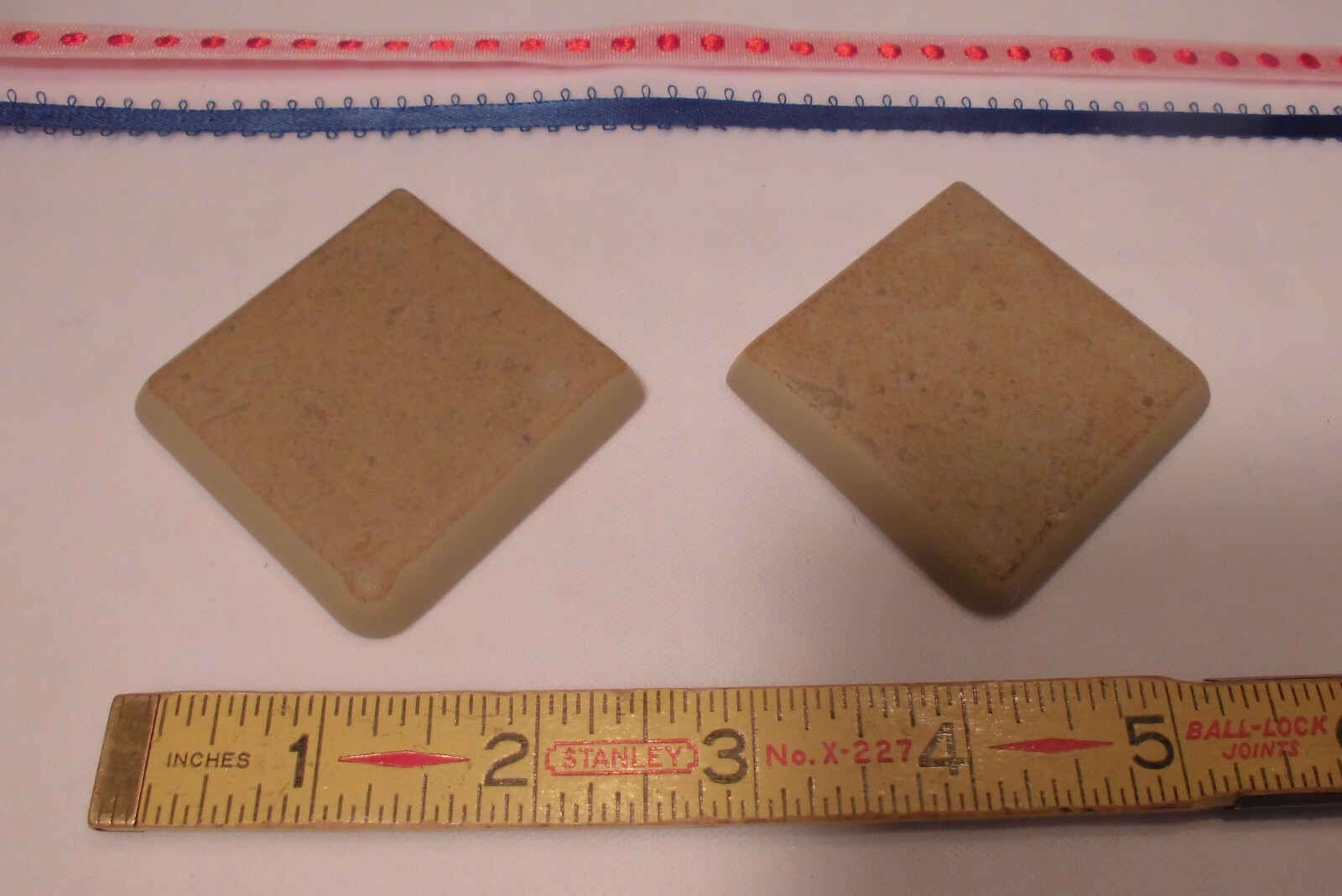 2 pcs. *Matte Light Brown* #CR82 Terra Marrone by American Olean; 2″ Bullnose