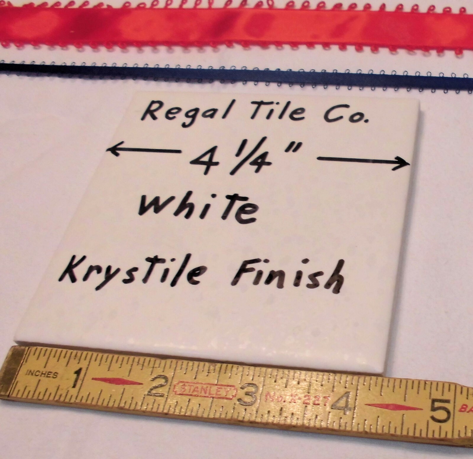 1 pc. Ceramic Tile *White* Krystile Glazed 4-1/4″ by Regal Co. Crystalline NEW