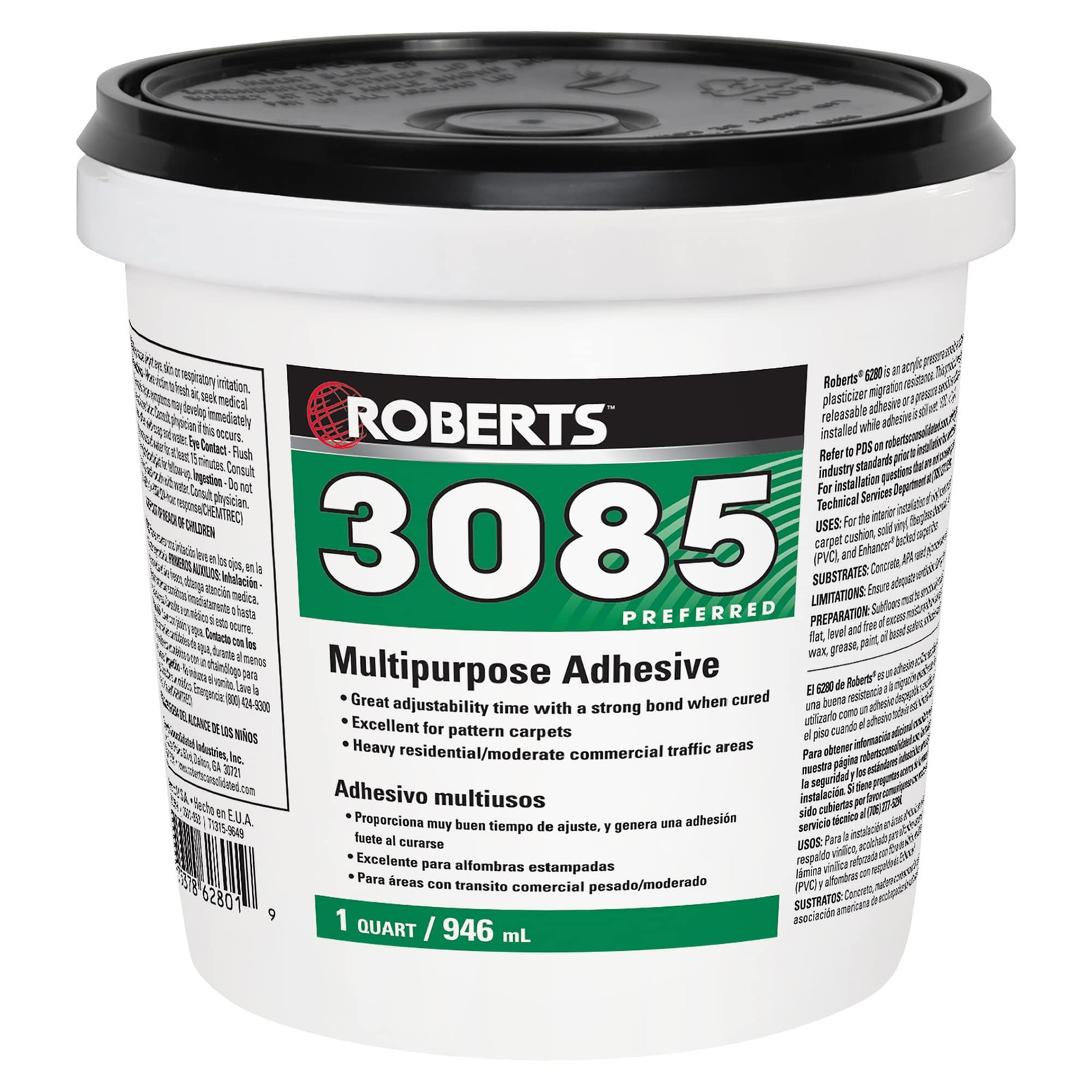 Roberts 3085-0 Multipurpose Carpet and Felt Back Vinyl 1 Quart, Beige