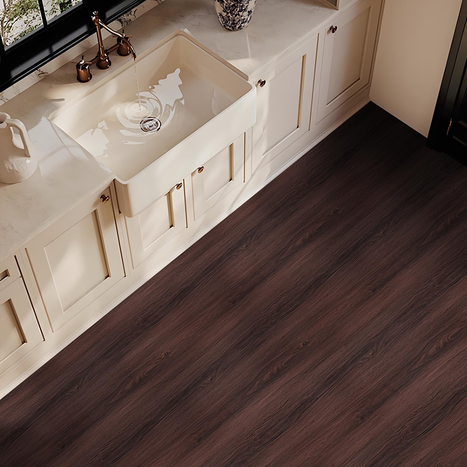 Dureidos Peel and Stick Floor Tiles: 11.8″ x 138″ Waterproof Vinyl Flooring R…