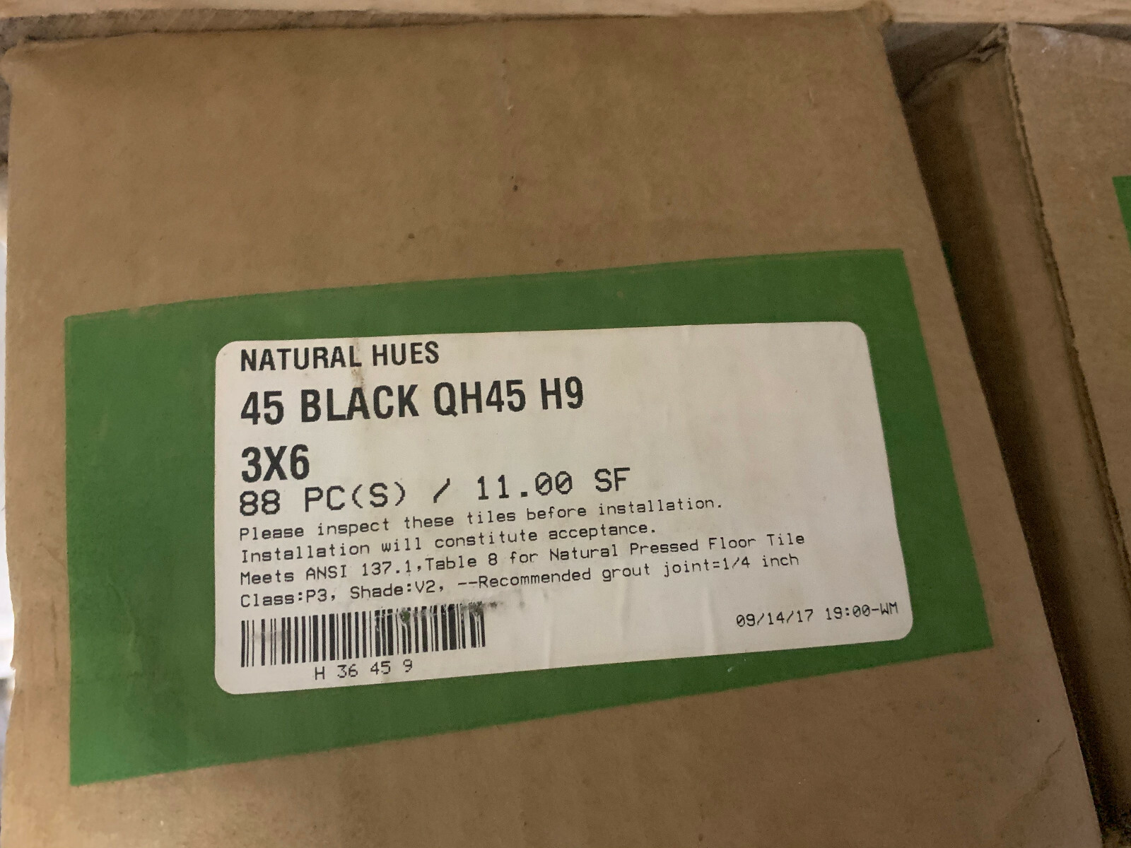 7 Tiles Black Daltile 3×6 Subway QH45361P Lot Of 7 Daltile Natural Hues
