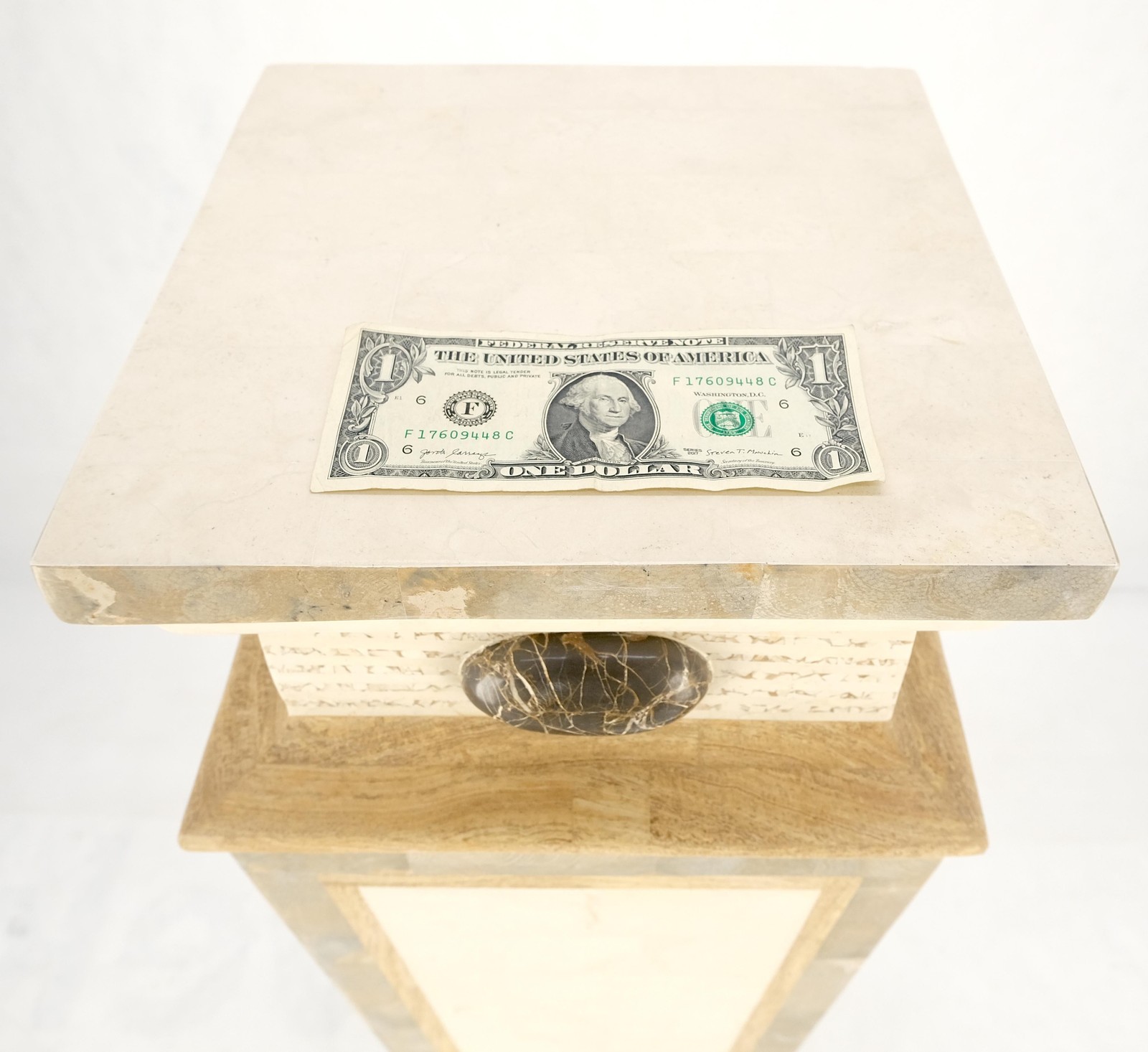 Reversed Obelisk Shape Tapered Square Marble Veneer Tiles Pedestal MINT!