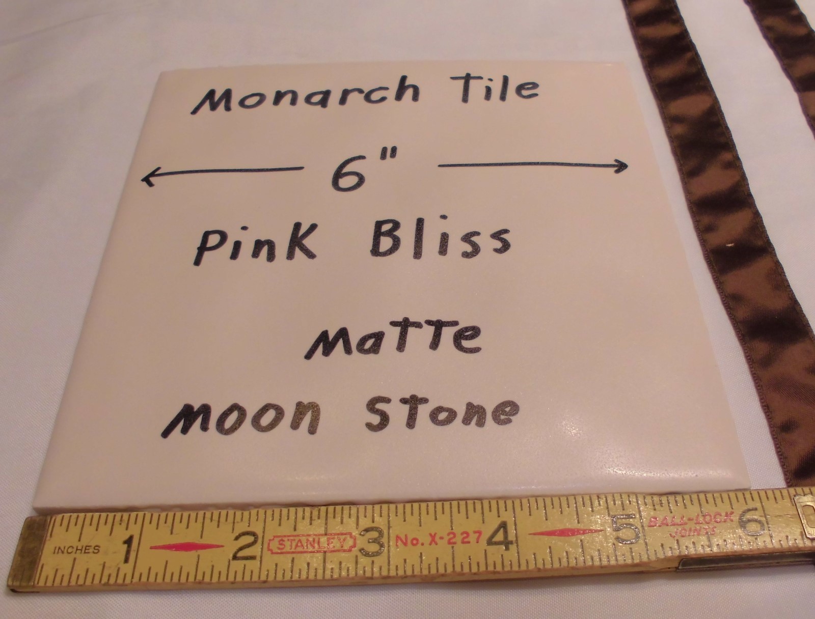 Vintage *Pink Bliss* Moon-Stone texture…Ceramic Floor Tile 6″ X 6″ by Monarch