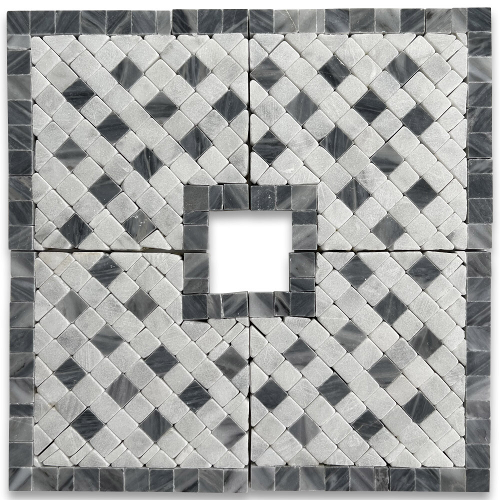 B4666CT Marble Mosaic Border Decorative Accent Tile Inca Sky 3.25×3.25 Tumbled