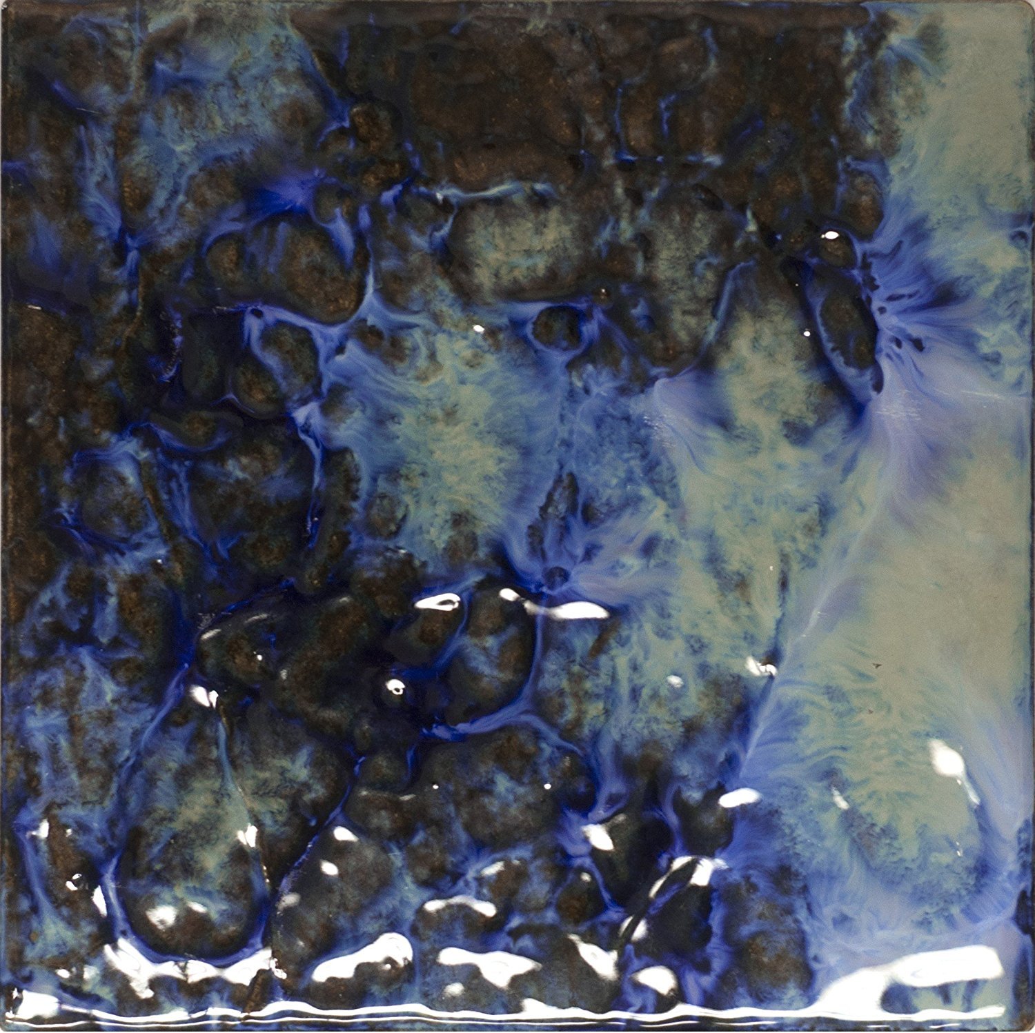 Fujiwa Porcelain glazed Swimming Pool Waterline Tile LUNAR-671 BlueBlend 6×6 2SQ