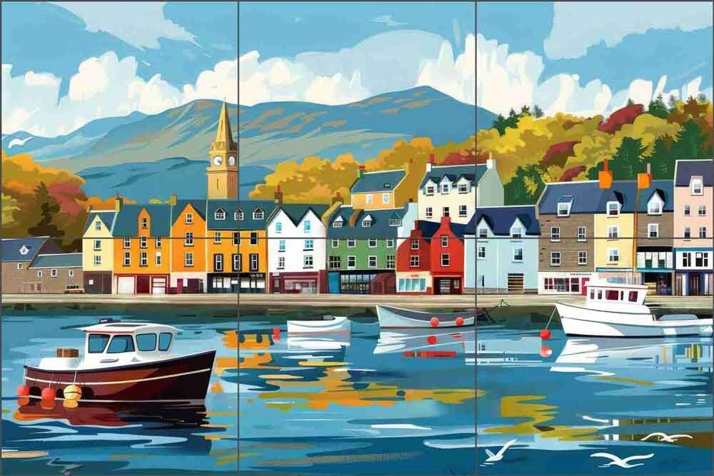 Boat Harbor Tile Backsplash Lazar Studio Nautical Art Ceramic Mural OB-LAZ420-7