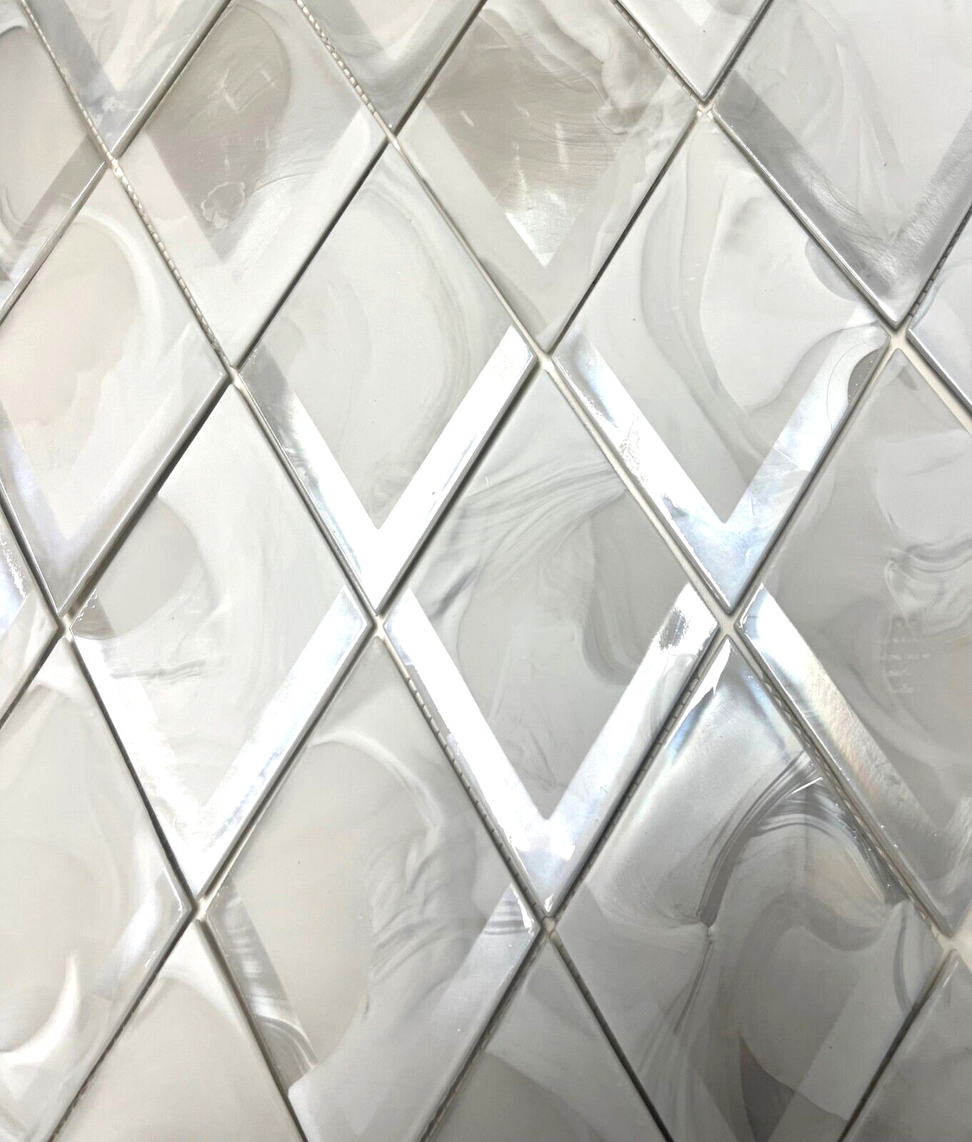 Diamond Spiral Galaxy 9.5x12x0.25 Iridescent Glass Tile Backsplash (Pack of 5)