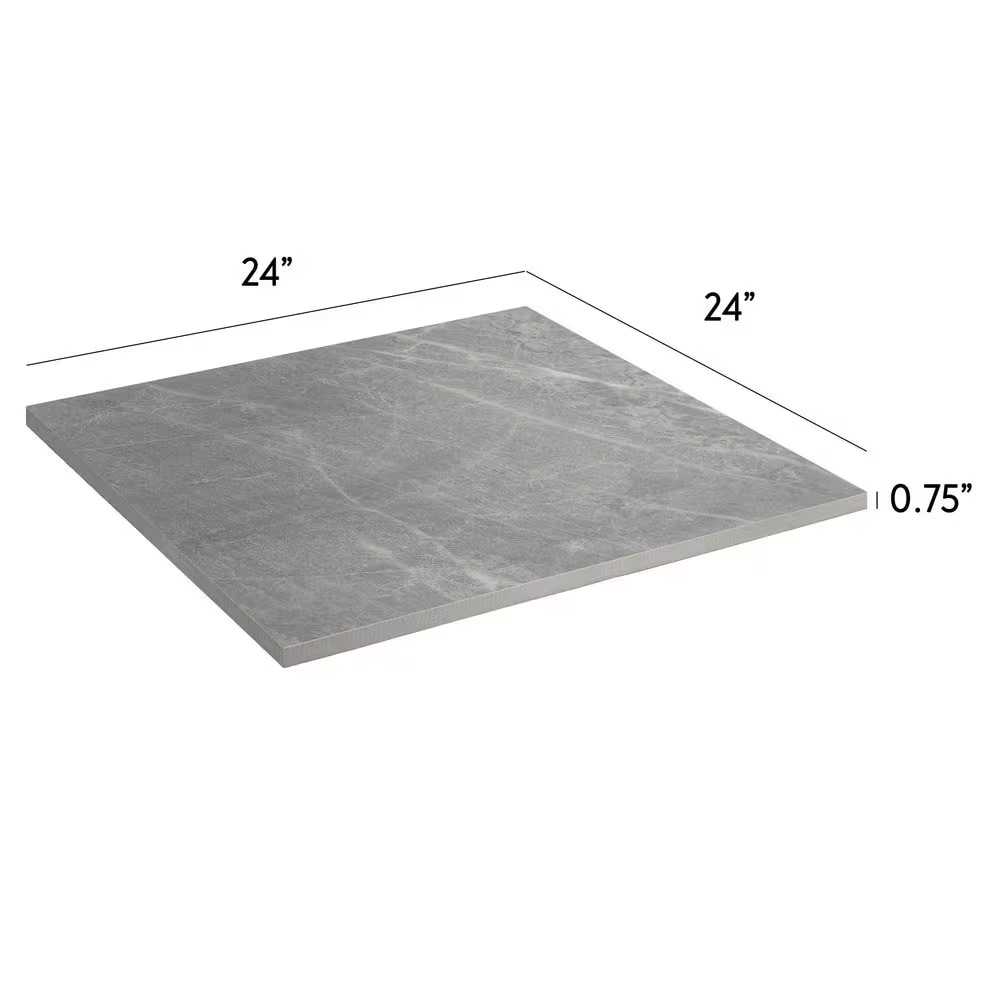 Porcelain Paver Tile 24×24 Outdoor Patio Pool Deck Slip Resistant Stone Steel