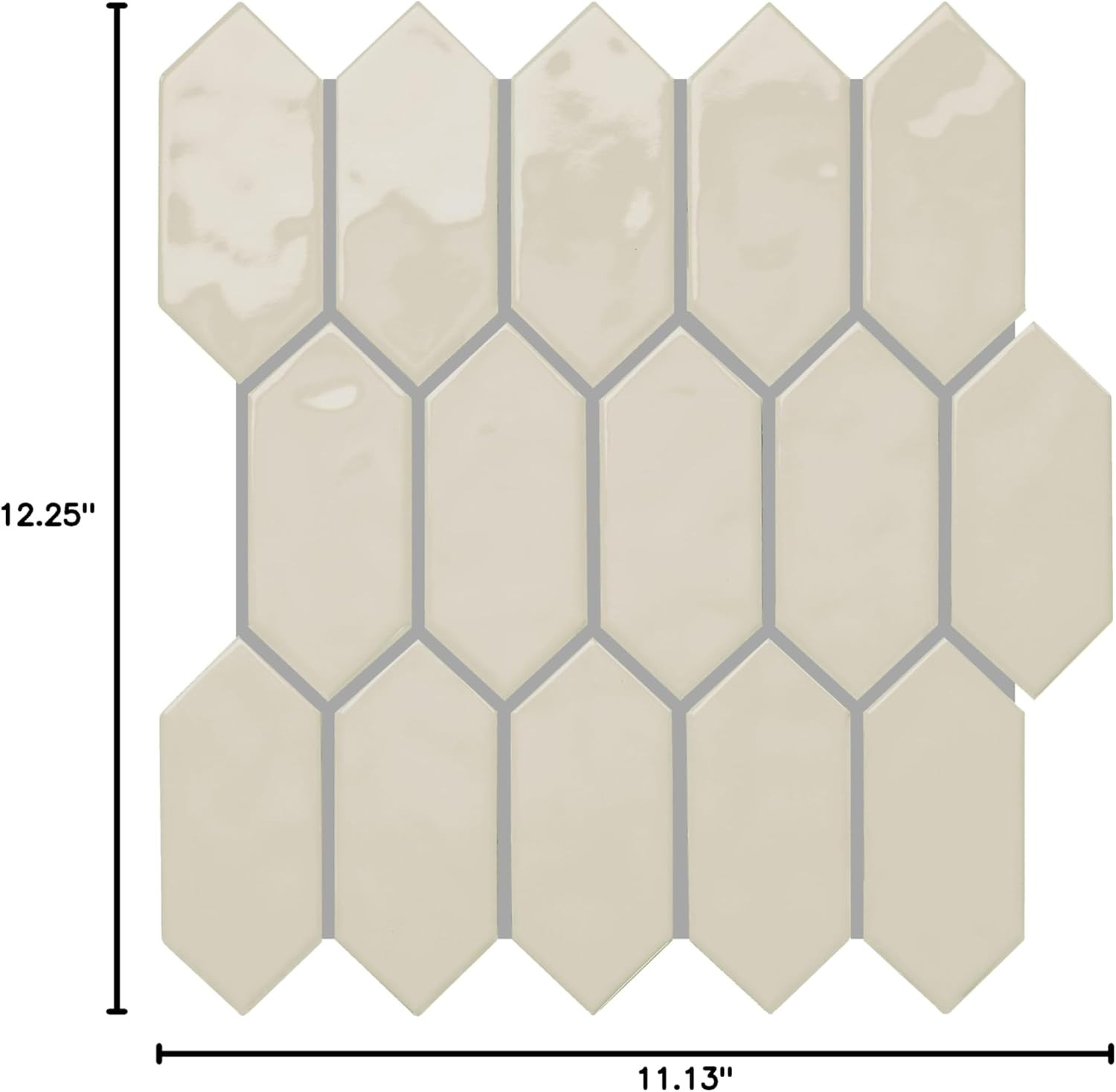 Glossy Olympus 2″x5″ Ceramic Picket Mosaic Tiles – 12 PC per Carton