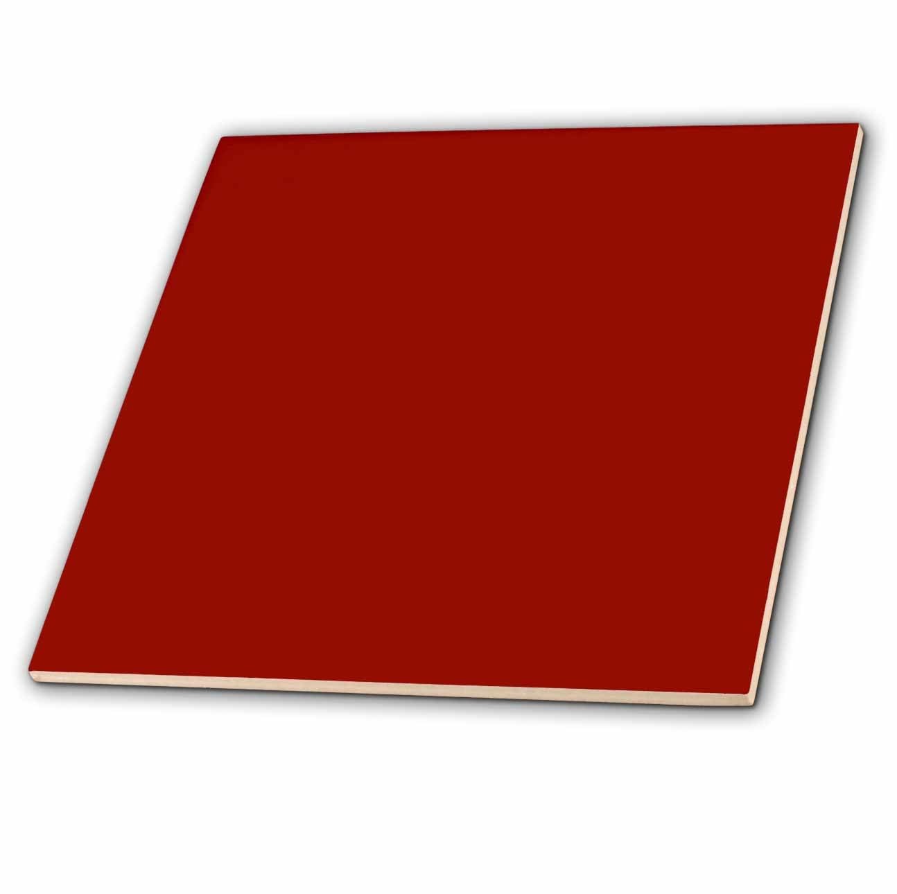 3dRose Burgundy Red Dark Maroon Solid Color Ceramic Tile 8-Inch