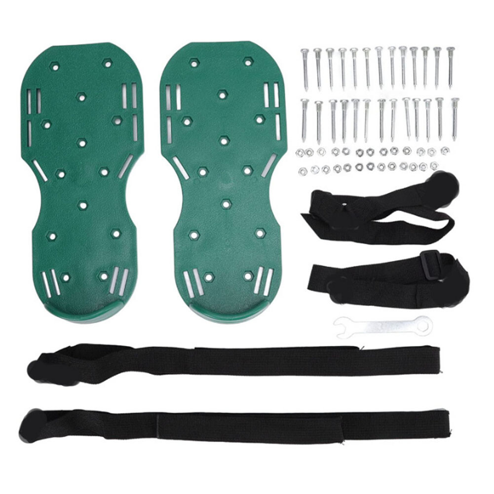1 Pair Lawn Aerator Shoes Ground Spiked Garden Lawn Aerator Shoes Buckles Tools