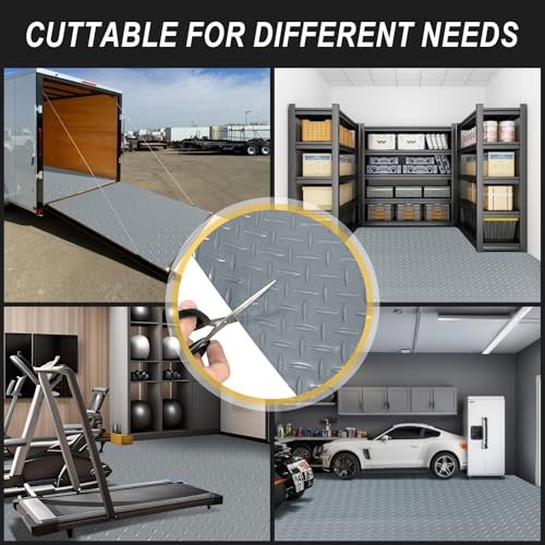 4x10FT Garage Floor Mat, 2.8mm Thickened Flooring Roll for Under 4*10FT Grey