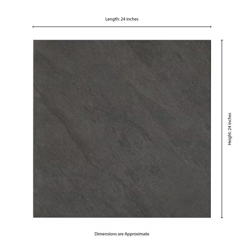 Midnight Montage 2 Cm. X 24 In. X 24 In. Matte Porcelain Stone Look Paver (8 Sq.