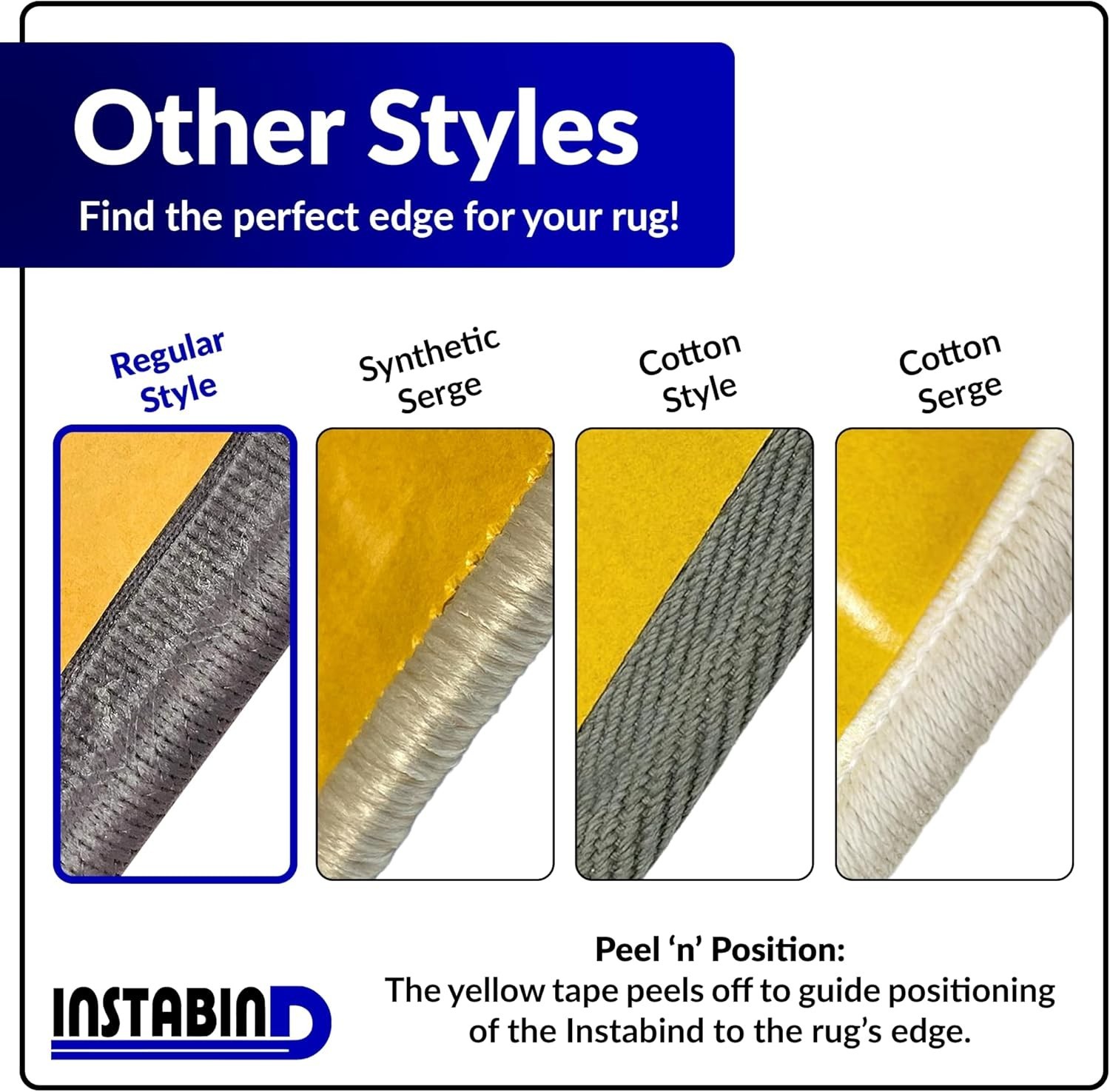 54ft Carpet Edge Binding Regular Style DIY Glue-On Rug Trim Regular Heather