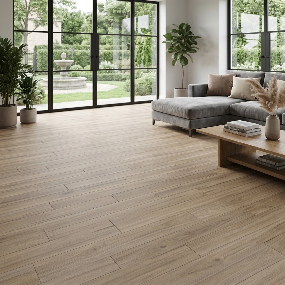 60-Pack Vinyl Floor Tile Peel & Stick 36×6″ 90 Sq Ft, Waterproof Flooring, Brown