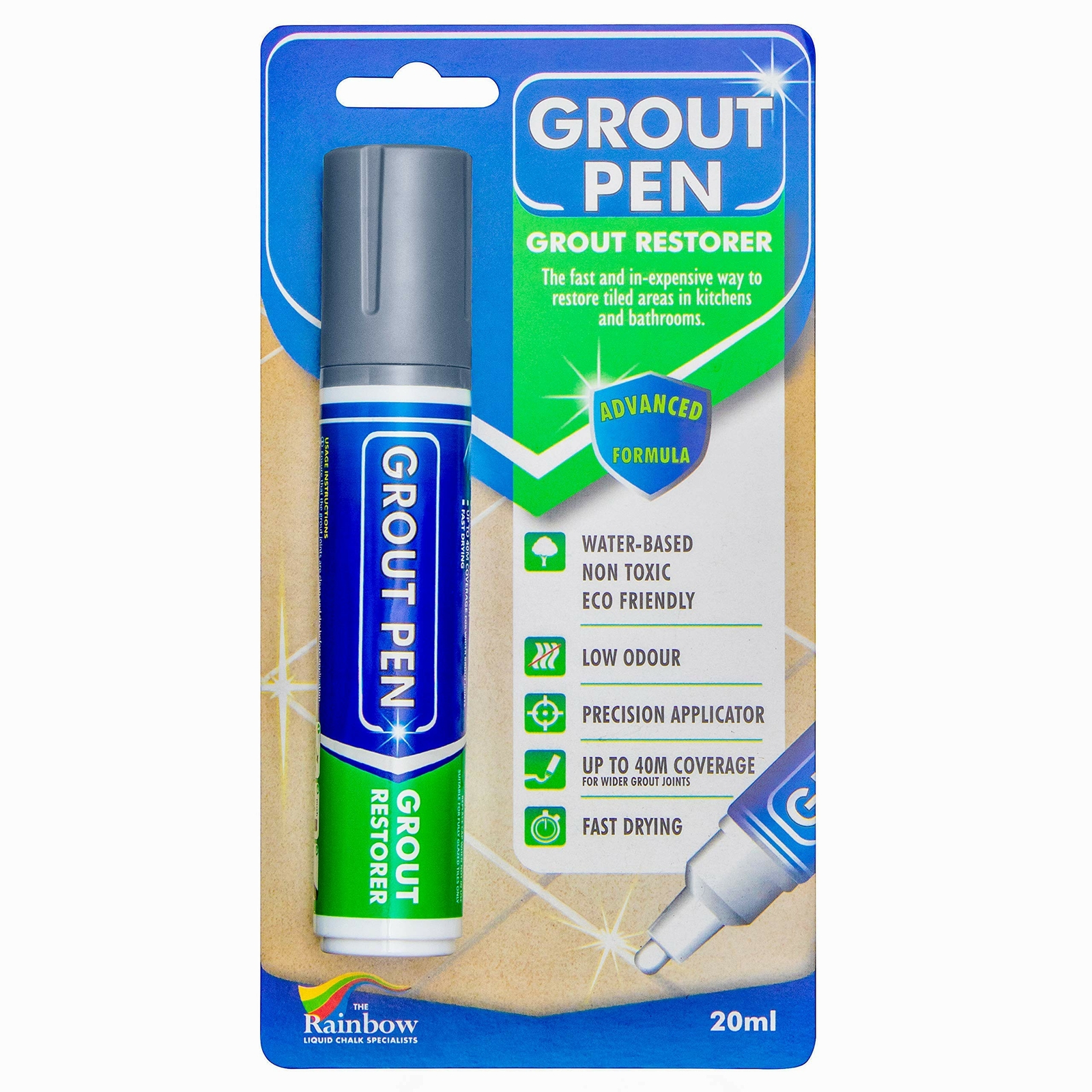 Grout Pen Grey Tile Paint Marker: Waterproof Tile Grout Colorant Pen – Wide Tip