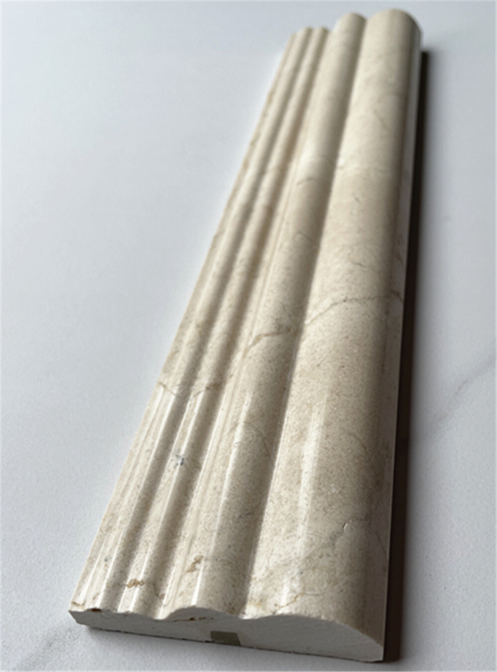 M14P Crema Marfil Marble 2-1/2×12 Chair Rail Trim Molding Polished