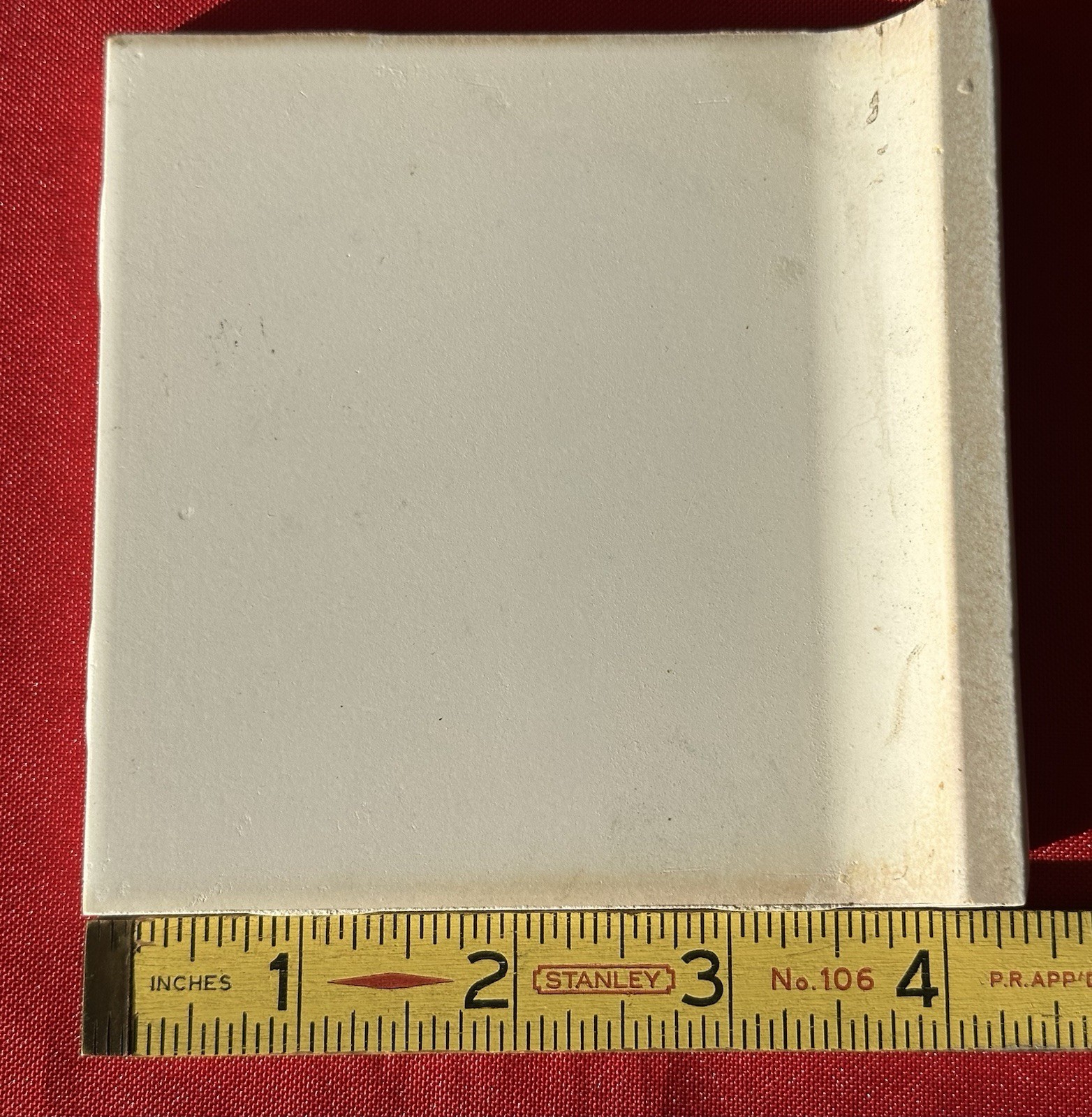 1 pc. Almond: Crystalline Ceramic Radius Bullnose Tile 4-1/4” American Olean