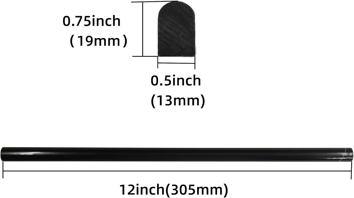 Black 15 Pack Marble Pencil Tile, 0.5″X12″ Polished Marble Tile Edge Trim for Ki