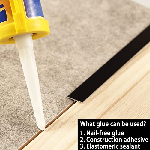 Pcs Aluminum T Molding Trim & Floor Transition 2.9ft x 0.8in 3 Matte Black