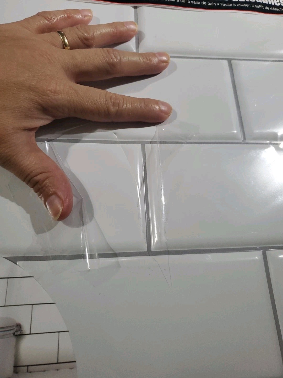 Lot of 8 Self Adhesive Wall 3D White Tiles 12″ X 12″