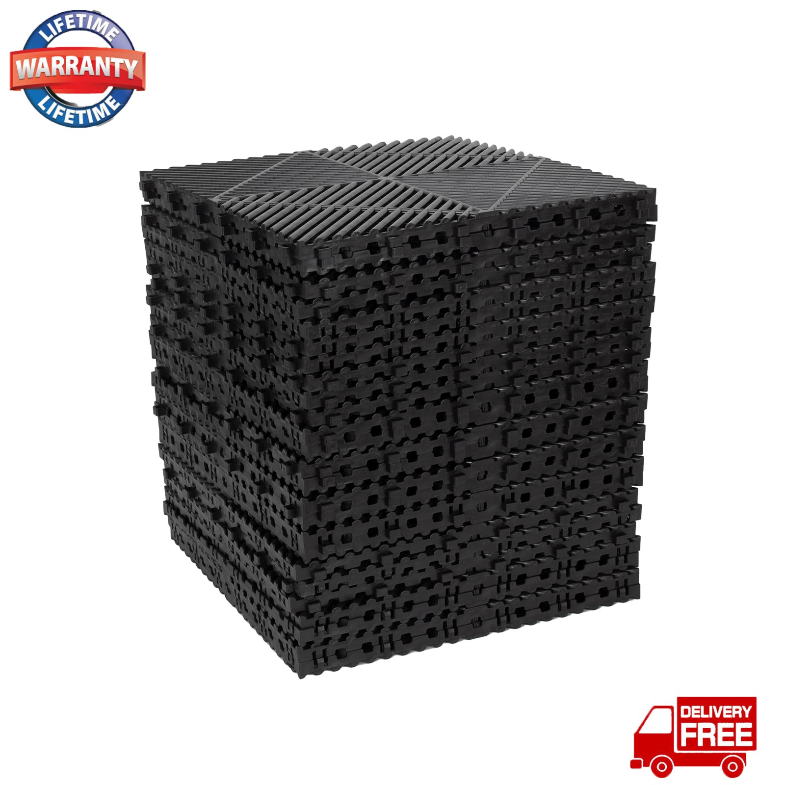 25x Interlocking Garage Floor Tiles Modular Mat 15.75×15.75″ Drainage Deck Tile
