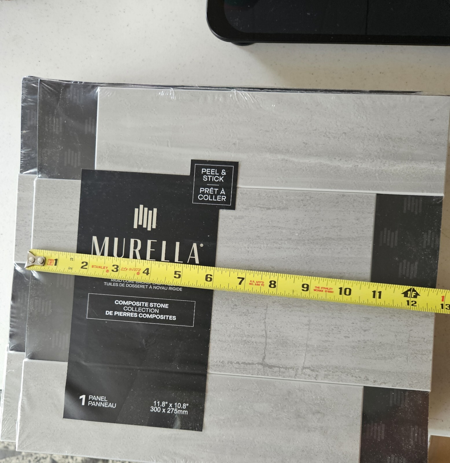 Murella Peel and Stick Backsplash Composite Stone 11.8×10.8 300x275mm 7 Pack Q.