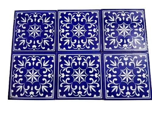 Set Of 10 Floral Kitchen Washroom Mosaic Furniture Tile Handmade Backsplash 6X6′