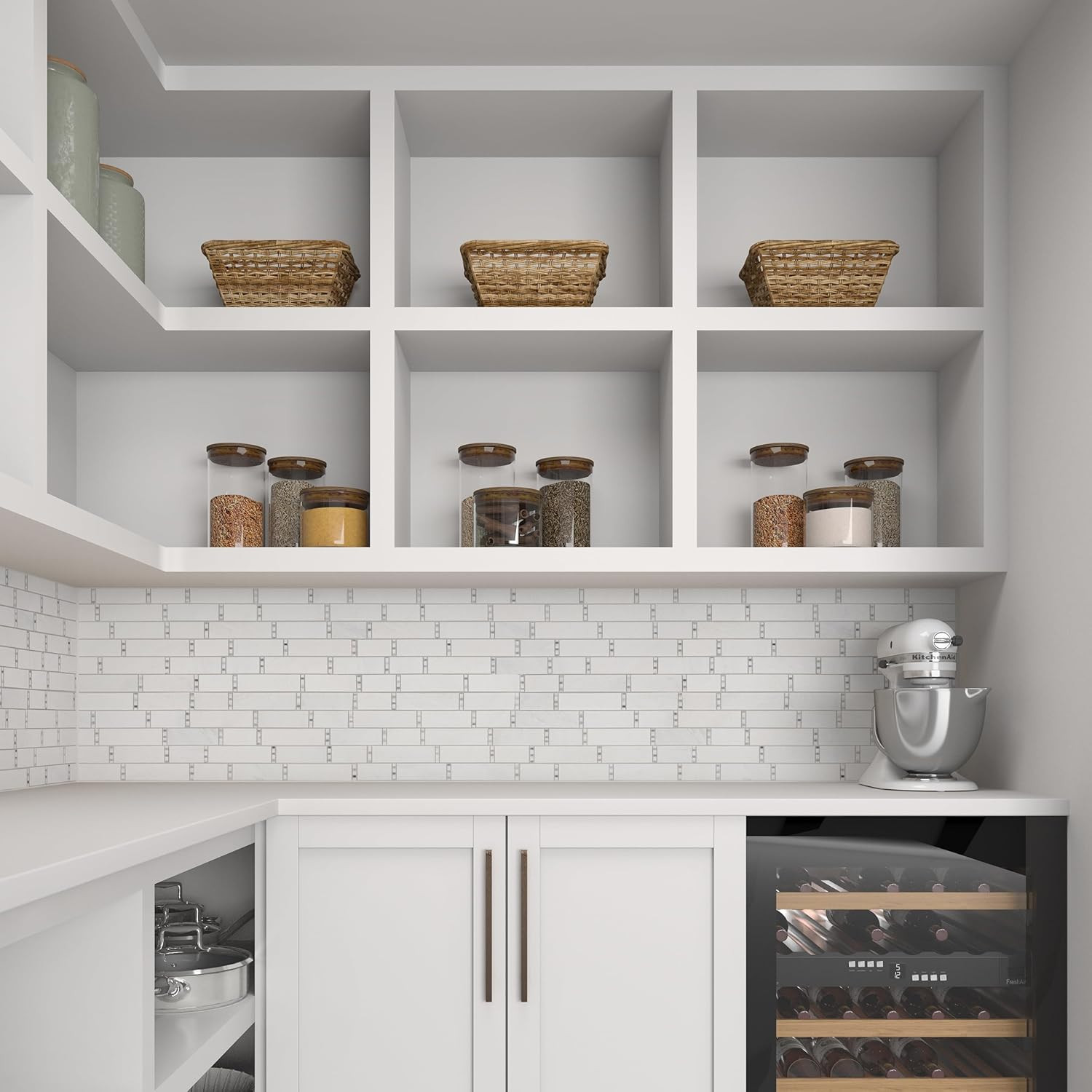 First Snow Elegant Polished Linear Mosaic Tile – Random Design