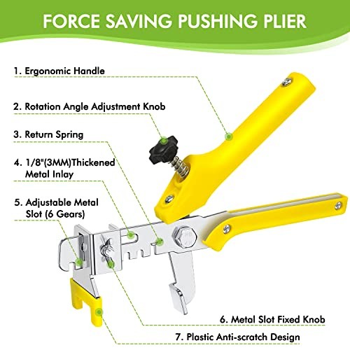 Tile Leveling System 1/16”Kit, 600pcs Tile Leveler Spacers Clips+200pcs 1/16″