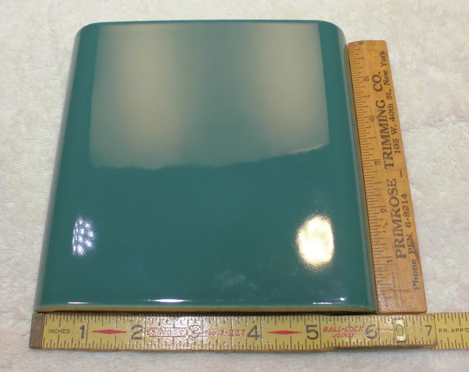 Vintage…Green…6″ x 6″ Double Bullnose Glossy Ceramic Tile…by Mid-State Co