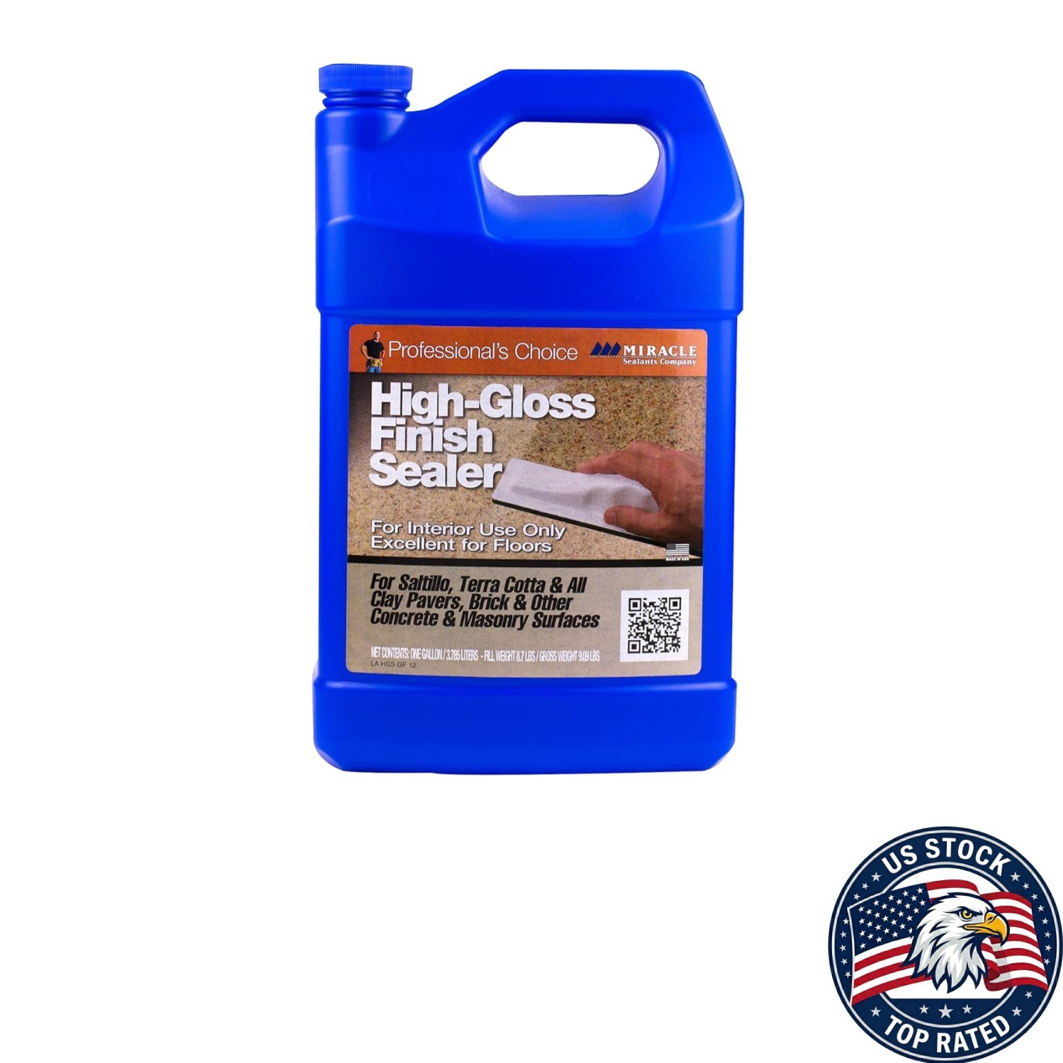 Clear High-Gloss Sealer for Tile and Stone, 1 Gallon – Low VOC & Superb Coverage