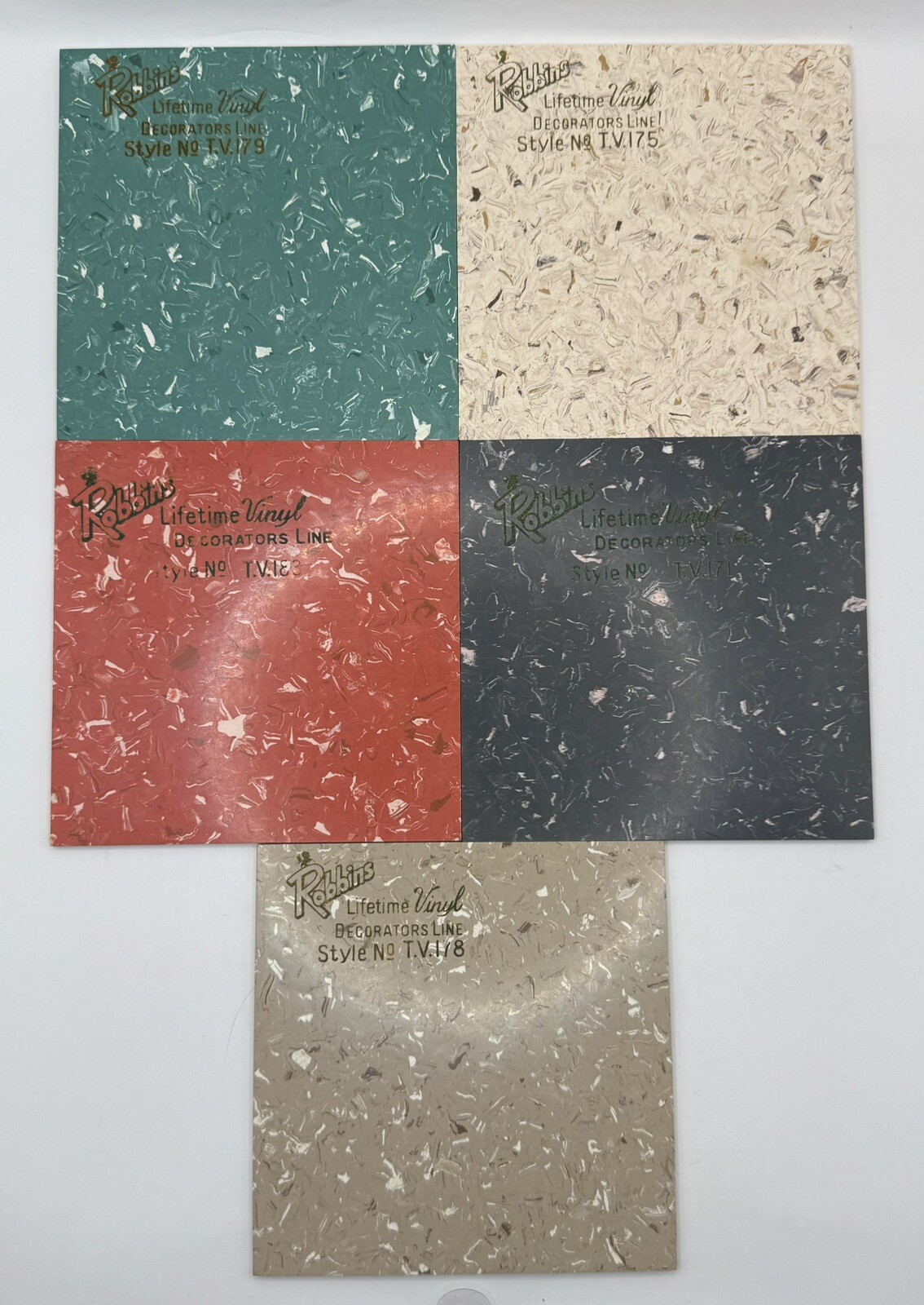 VTG 1950s Robbins Rubber & Vinyl Tile 54 Pieces Mixed Sizes Salesman Samples