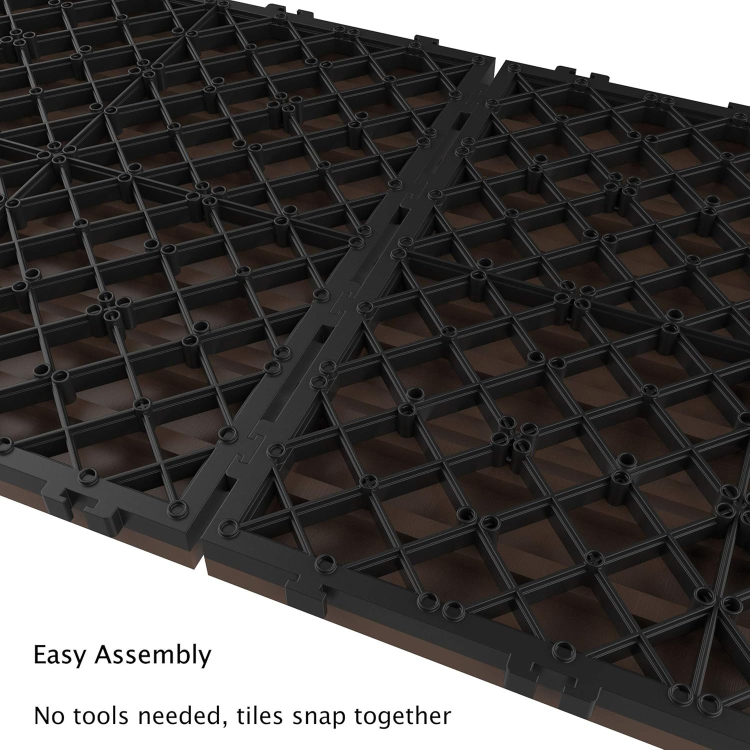 Interlocking Wood Plastic Composite Deck Tiles – 6-Pack for Outdoor Spaces