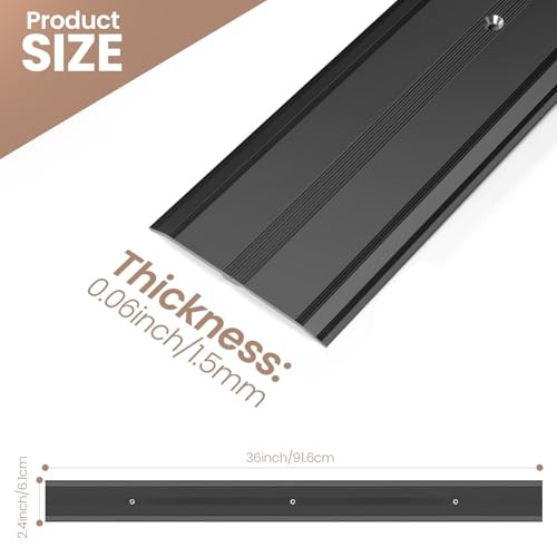 36″L x 2.4″W Aluminum Floor Transition Strip Metal Door 36″L*2.4″W*0.1″H 1