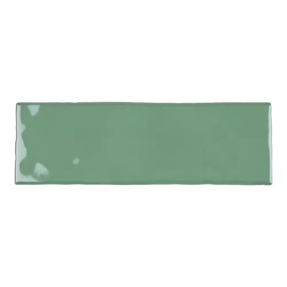 Borgo Subway Jade Green 2.6 In. X 7.9 In. Polished Porcelain Floor and Wall Tile