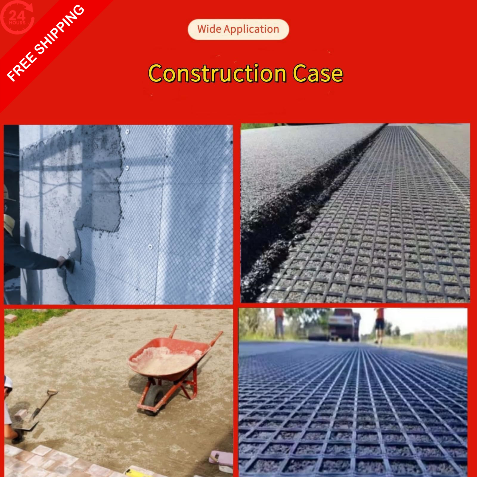 Universal Retaining Wall Geogrid Roll 4′ x 98′ for walls up x 98′, Black
